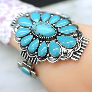 Natural Stone Cuff Bracelet Comfortable Stretch